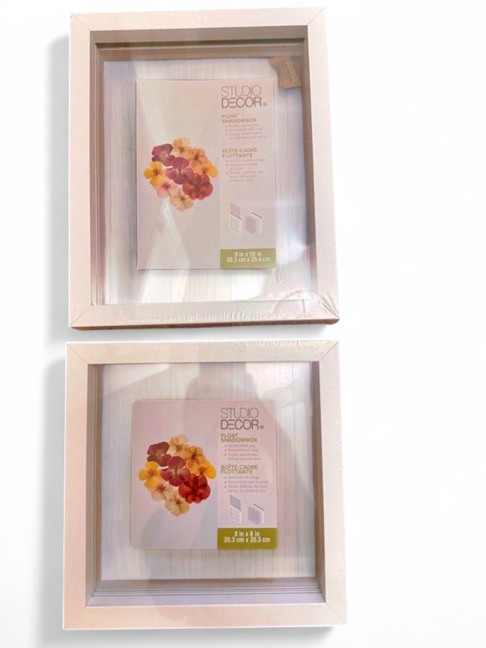 BNWT! Studio Decor White Shadow Box Frame - Set of 2